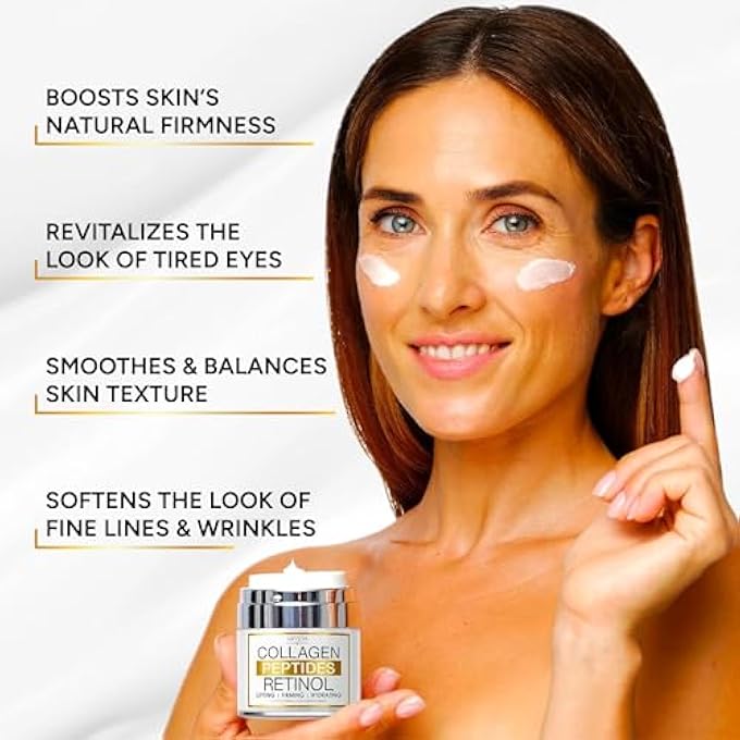 Arvesa RETINOL CREAM FOR FACE WITH COLLAGEN, PEPTIDES - ANTI AGING WRINKLE CREAM FOR WOMEN AND MEN - DAY-NIGHT FACIAL MOISTURIZER WITH HYALURONIC ACID - TIGHTENING AND SKIN FIRMING - NECK & DCOLLET - Image 2